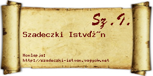 Szadeczki István névjegykártya