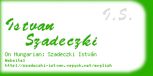 istvan szadeczki business card