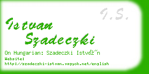 istvan szadeczki business card